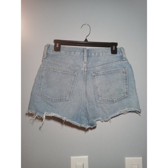 Madewell The Perfect Jean Short High Rise Raw Hem Size 27 Blue Denim - Picture 2 of 9